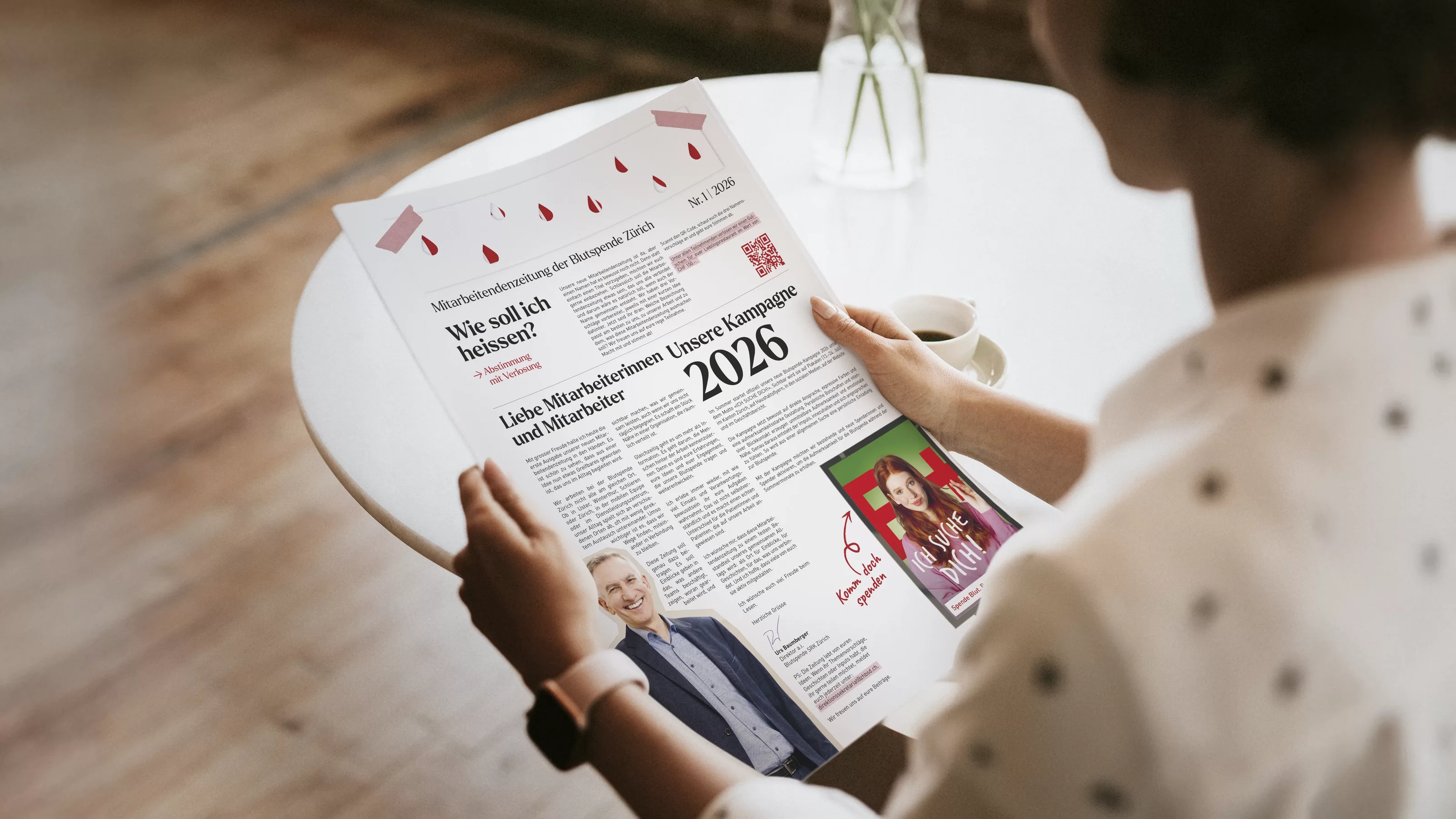 Mitarbeitendenzeitung und Editorial Design für die Blutspende Zürich